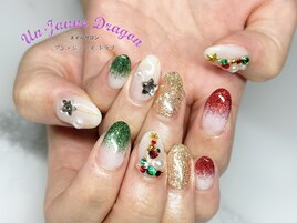 【自爪ネイル】クリスマスネイル