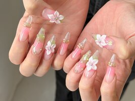 チークグラデ×3Dフラワー