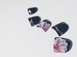 F奥行きブラックフラワー