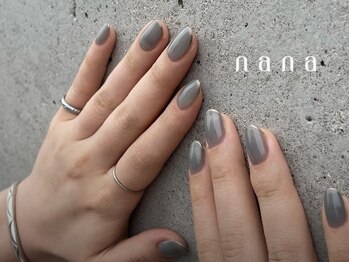 ナナ 白金高輪(nana)/細ラメライン くすみネイル