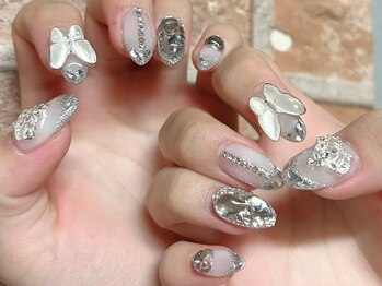 アップネイル/ガラスフレンチ ホログラム