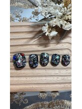 プルメリアドット(Plumeria.)/ネオンフットネイル