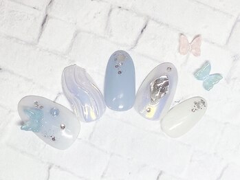 アルセア 上野御徒町店(Alcea)/蝶々 オーロラ 韓国ネイル