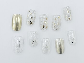 ネイルサロンクイール 宇都宮店(NAIL SALON QUILL)/ラメホログラム×ミラー