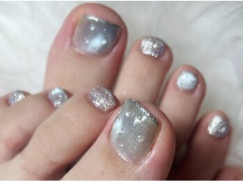 ハズグラスネイル(Haze Grass nail)の写真/【駐車場有 | 北久米駅から車で5分】リピーター多数の人気フット♪丁寧ケア×もちの良さで理想のネイルを♪