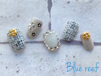 ネイルアンドまつげエクステ ブルーリーフ 四谷三丁目店(Blue Reef)/ツイードネイル