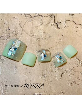 ロッカ(ROKKA)/ミントの爽やかなフットネイル