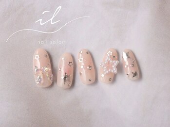 イル 神戸店/星×チークネイル