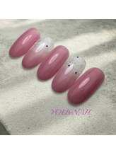 ユウネイル(YOU由NAIL)/極上艶ピンク繊細フラワーレース