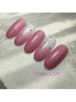 ユウネイル(YOU由NAIL)/極上艶ピンク繊細フラワーレース
