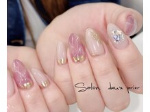 サロンドゥプリエ 門司店(SALON deux PRIER)/大理石ネイルです☆