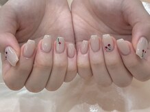 ルレーブ(LE REVE)/ワンカラーネイル×可愛いシール