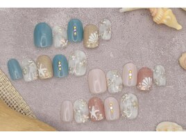 5600円　シェル ヒトデ 海ネイル
