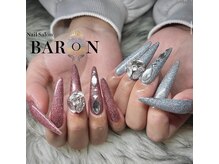 バロン 平塚店(BARON)/ピンク×ブルーキラキラネイル