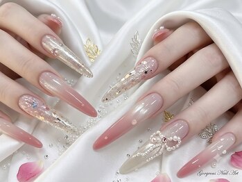 長さだし/持ち込み/マグネット/ワンホン 【Chie nail design 】名古屋栄店の写真/【圧倒的華やかさ】10本長さだし×持ち込み高再現★煌めく大粒パーツ&マグネットで主役級の指先へ♪