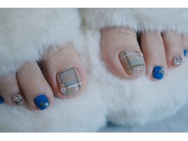 チェック☆フットネイル