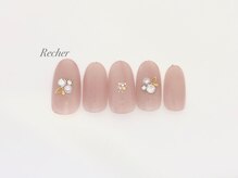 ネイルサロンリシェ 烏丸御池(Recher)/ピンク＊オフィスネイル