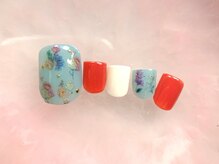 ネイルサロン フローリア(nail salon Florir)/花柄　フット