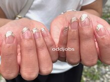 オッドジョブス ネイルアンドアイラッシュ 府中店(odd jobs Nail & Eyelash)/【パラジェル】変形フレンチ