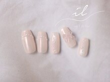 イル 神戸店/白×ミラーネイル