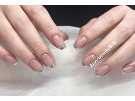 ガラスフレンチアートネイル