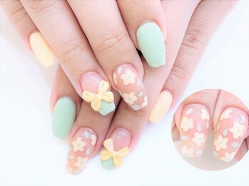 ネイルコレクション ピンク(Nail Collection Pink)/ジェル放題★３Ｄリボン/クリア