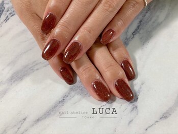ネイルアトリエルカ(nail atelier LUCA)/M-883 ブラウンフラッシュネイル
