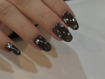 アイネイルズ 梅田店(I nails)/ホロフラワーシンプルネイル