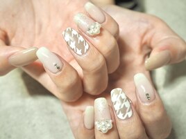 千鳥格子ネイル