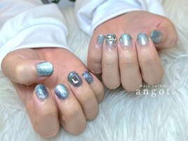 ブルーアシメマグネットネイル