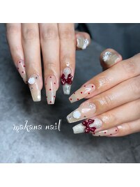 バレンタインネイル