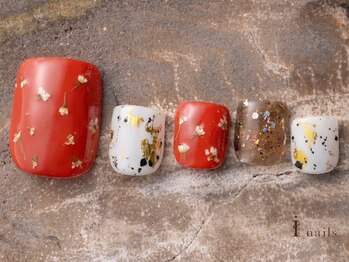 アイネイルズ 吉祥寺店(I nails)/押花リゾートフットネイル