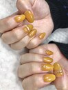 リングネイルシンプルアート2本
