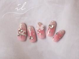 ラメグラデーション×チーク