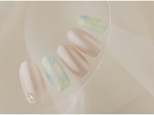 春のマーブルネイル