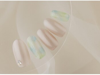 春のマーブルネイル