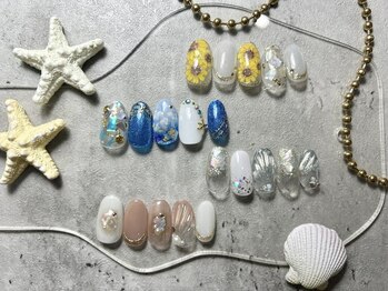ラフィング(Laughing)の写真/夏の定番シェルや海デザインを定額で楽しむ、大人可愛い褒められネイルを★