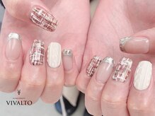 ワールド ビューティ ヴィヴァルト 宝塚店(WORLD BEAUTY VIVALTO)/冬ネイル/ツイードネイル