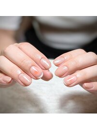 オレンジカラーのチークネイル*