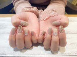 ツイード×シンプルネイル
