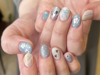 水色×ガーリーニュアンス