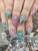 マイネイルアンドアイラッシュ(MyNail&Eyelash)/マグネット×ミラーネイル