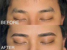 ブロウズラボ 北堀江店(BROWS LABO)の雰囲気（眉毛で清潔感UP！メイク無しでこの仕上がり！#メンズ眉毛#メンズ）