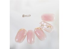 グラティフィー なかもず店(gratify)/【チークネイル　ぷっくりお花】
