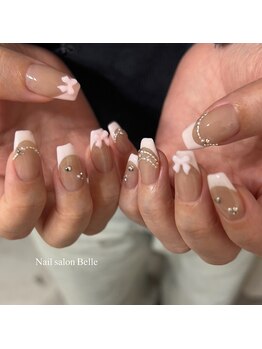 ピンクフレンチ×チェーン