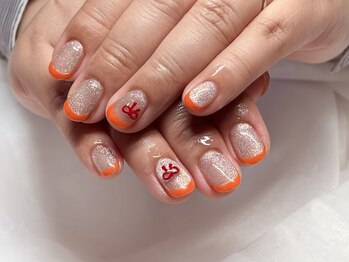 ネイルビジョルノ つくばみどりの店(Nail Begiorno)/マグネット フレンチ リボン