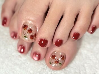 グロスネイル(gloss nail)の写真/【足元にもおしゃれをプラス♪】サンダルから見える足元に彩りを！ジェル300色以上／シェラック80色取扱◎