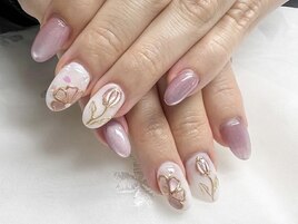 春の桜とチューリップのアート