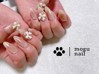 モグネイル(Mogunail)/リボンチークネイル /春ネイル