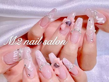 エムズ ネイルサロン(M2)/チェックリボン姫ネイル